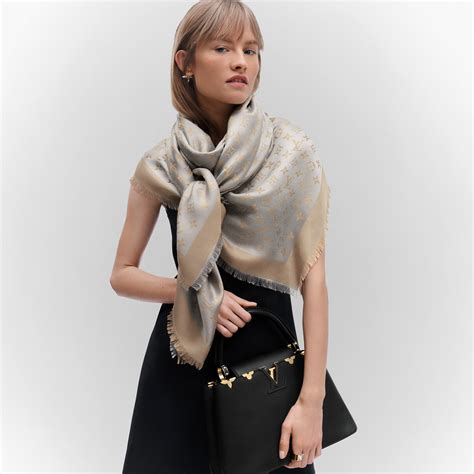 louis vuitton monogram shawl anthracite|Monogram Shine Shawl S00 .